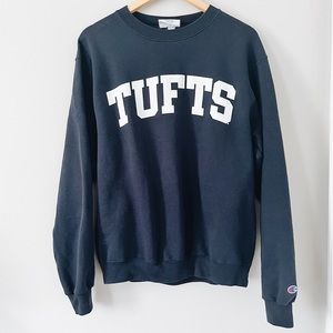 Champion | Tufts Crewneck | Size M | Navy Blue & White